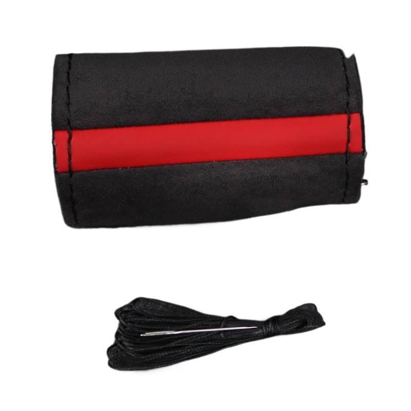 Lenkradschutz 37-38cm Universal Wildleder Auto Lenkradbezug DIY Schwarz Weiche Leder Flechtbezug für Auto Lenkrad Lenkradschutzhülle von BIKKJBK