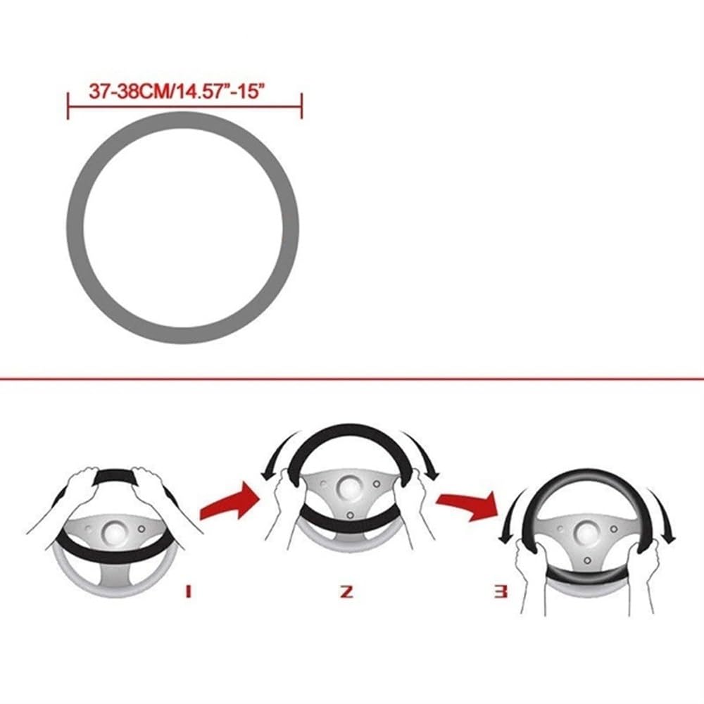 Lenkradschutz 38cm Auto Lenkradbezug Anti-Rutsch Universal Auto Lenkradschutz Innenausstattung Radbezug Lenkradschutzhülle von BIKKJBK