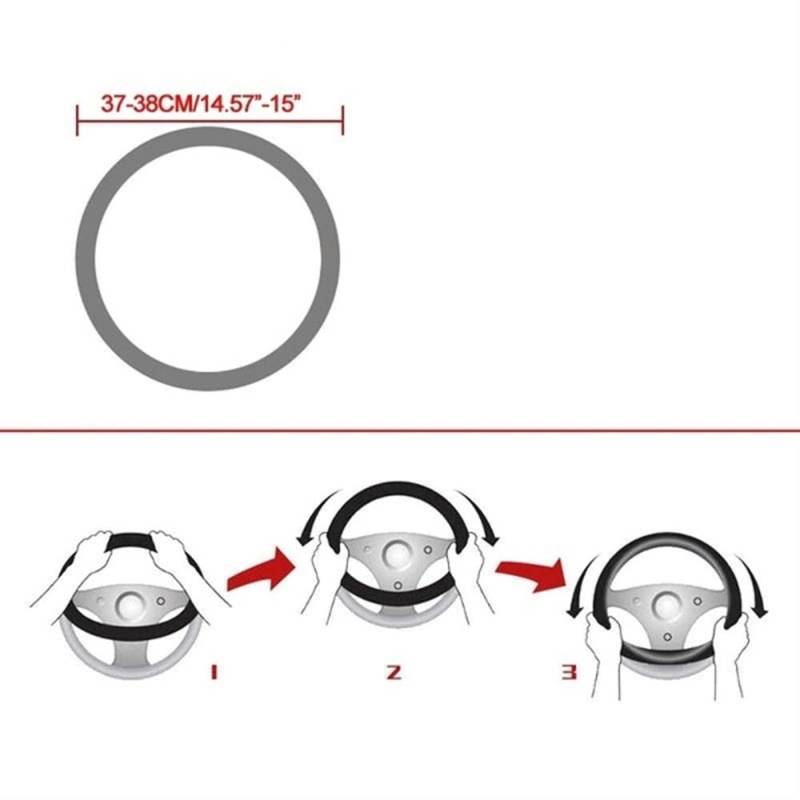 Lenkradschutz 38cm Auto Lenkradbezug Anti-Rutsch Universal Auto Lenkradschutz Innenausstattung Radbezug Lenkradschutzhülle von BIKKJBK