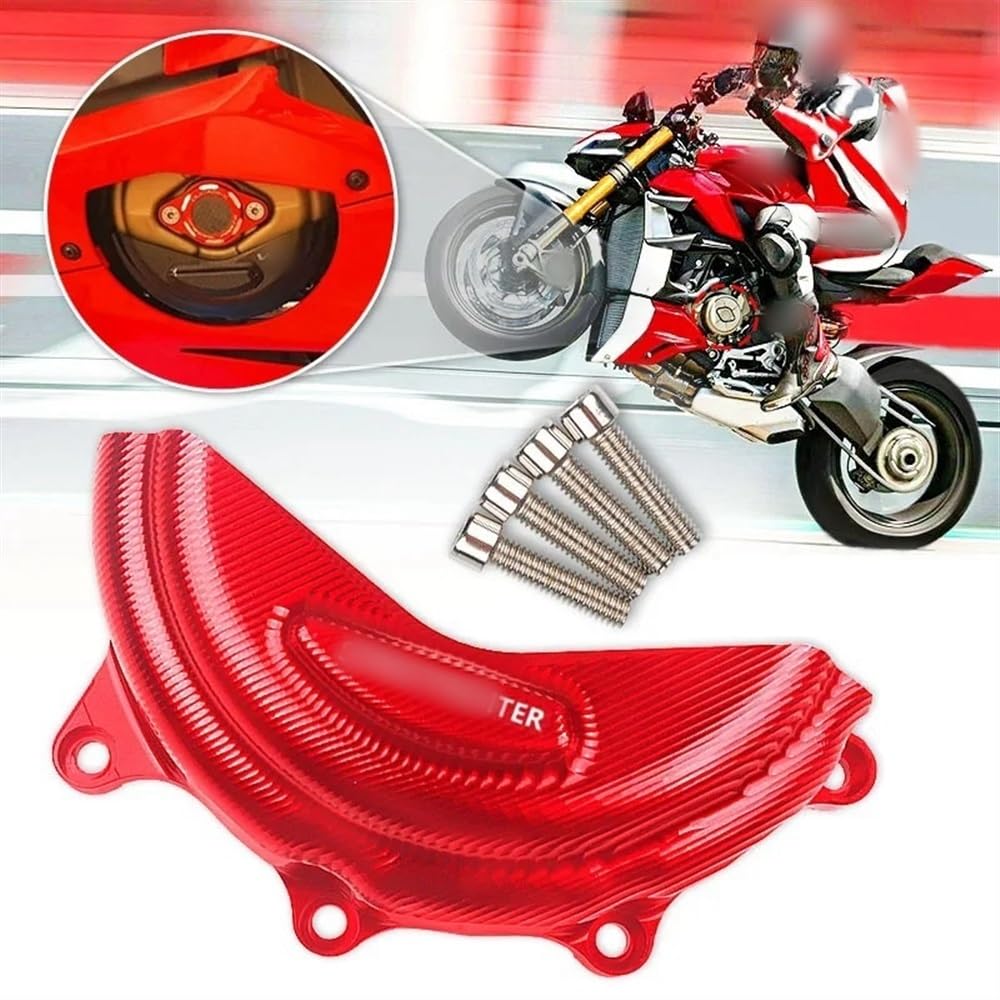 Stator-Motorabdeckung Linke Motor-Statorabdeckung, Motorrad-Motor-Dekorationsabdeckung Lichtmaschinen-Abdeckkappe Für Du&cati Für PANIGALE V4/S Für St&reet Fi&ghter V4/S von BIKKJBK