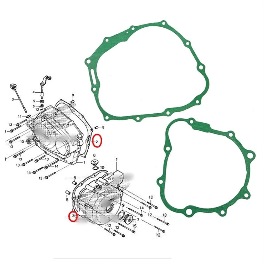 Stator-Motorabdeckung Motorradmotor Links Rechts Kurbelgehäuse Statordeckel Dichtungssatz Für CRF150F 2003-2005 Für CRF230F 2003-2009 Für CRF230F 2012-2017 2019 von BIKKJBK