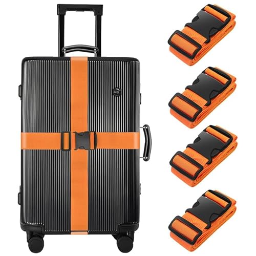 BILIONE 4 Stück Koffergurte für Koffer Strap Koffergurte (Orange) von BILIONE