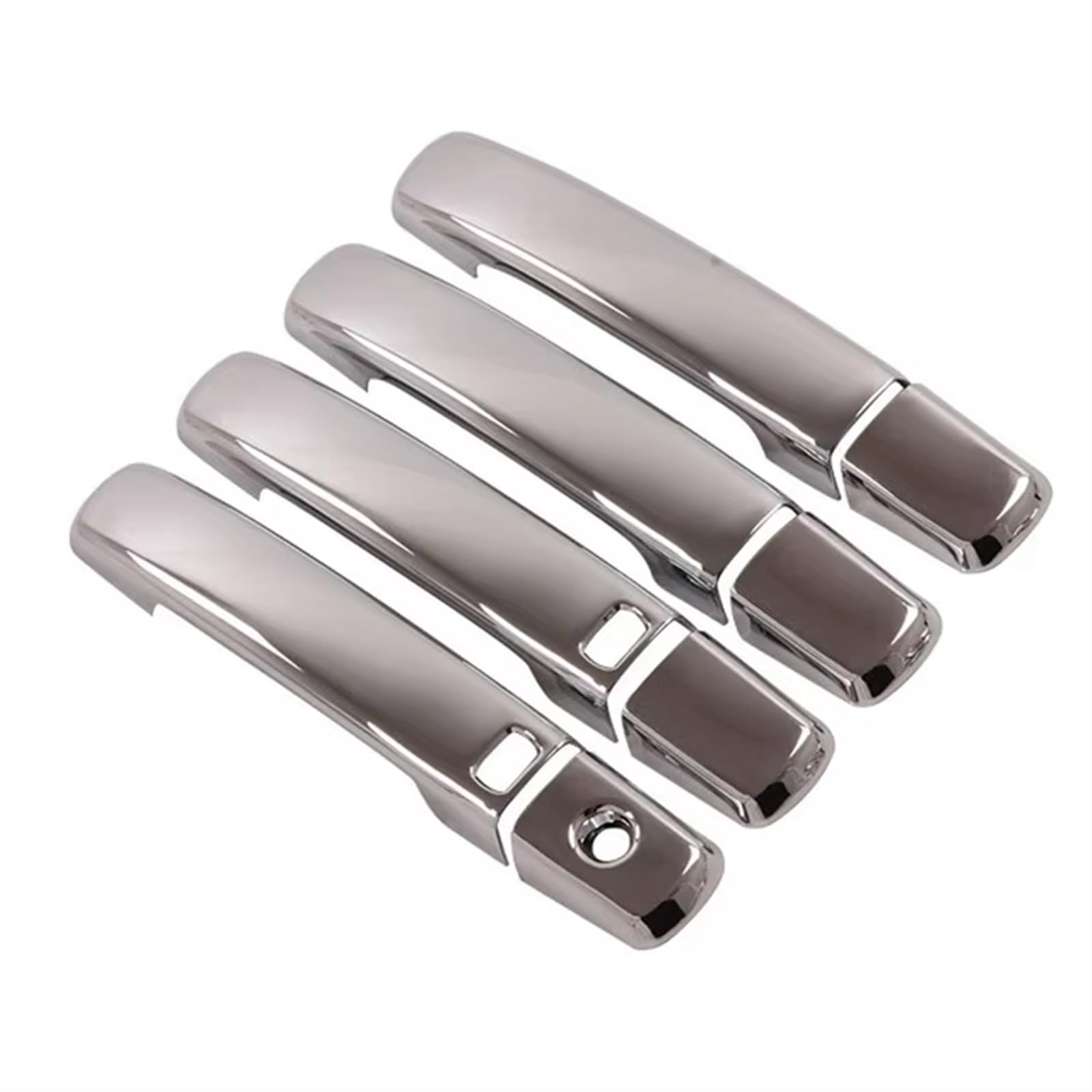 BILKAR Auto-Außentürgriff-Set Kompatibel Mit Altima Für Sentra B16 2007 2008 2009 2010–2012 ABS Chrom Türgriffabdeckung Zierleisten Aufkleber Auto-Styling-Zubehör(Chrome,with Buttons) von BILKAR