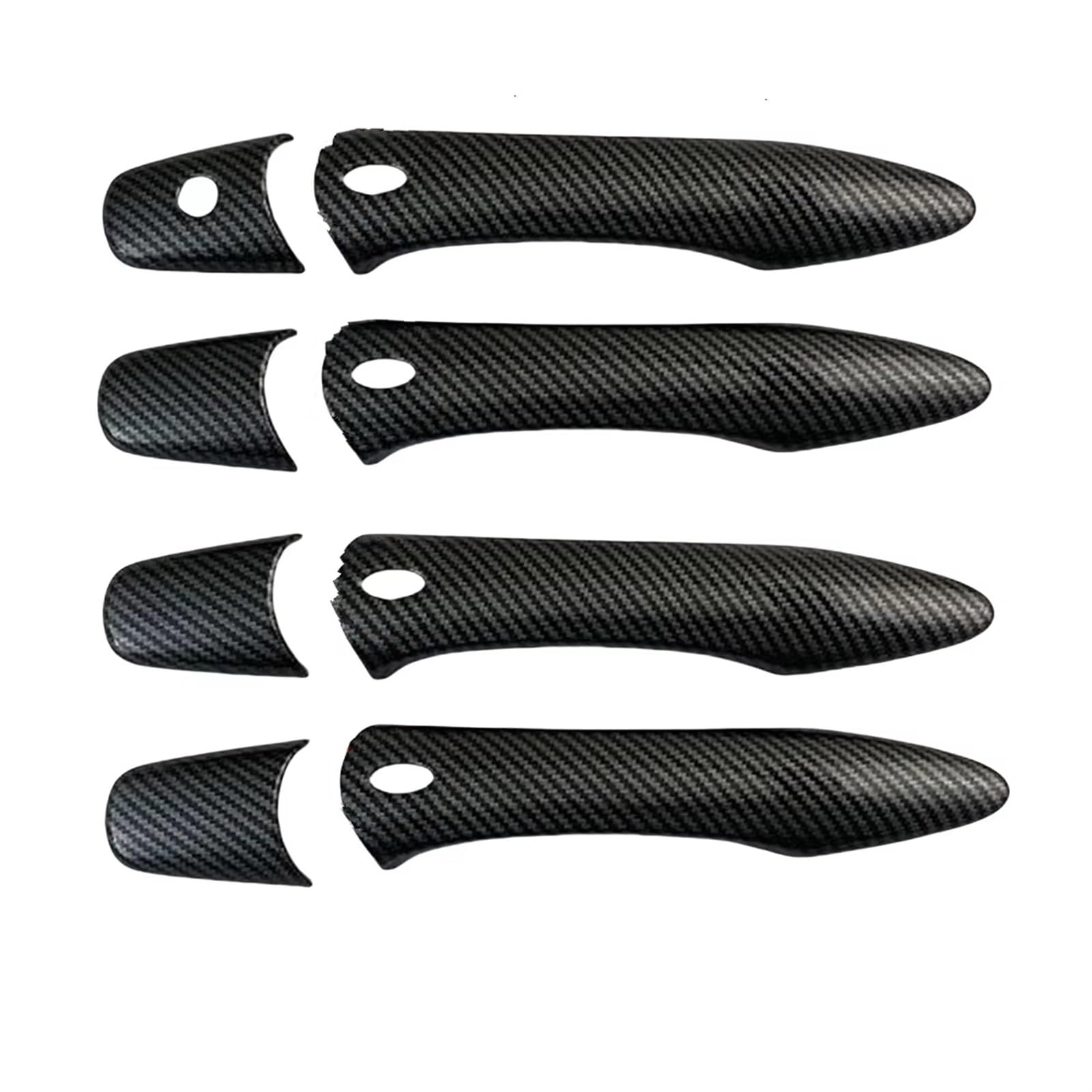 BILKAR Auto-Außentürgriff-Set Kompatibel Mit Infiniti Für EX35 EX37 FX35 FX37 FX50 2008–2013, ABS, Schwarzes Carbon, Autozubehör, Türgriffabdeckung, Zierleiste Im Paste-Stil(Carbon Fiber,Four Holes) von BILKAR