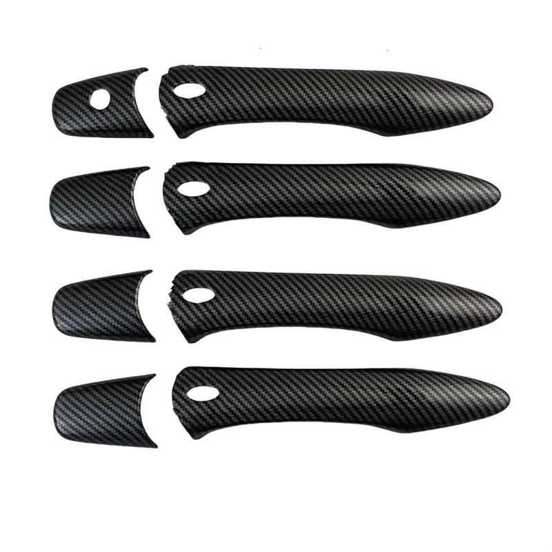 BILKAR Auto-Außentürgriff-Set Kompatibel Mit Infiniti Für EX35 EX37 FX35 FX37 FX50 2008–2013, ABS, Schwarzes Carbon, Autozubehör, Türgriffabdeckung, Zierleiste Im Paste-Stil(Carbon Fiber,Four Holes) von BILKAR