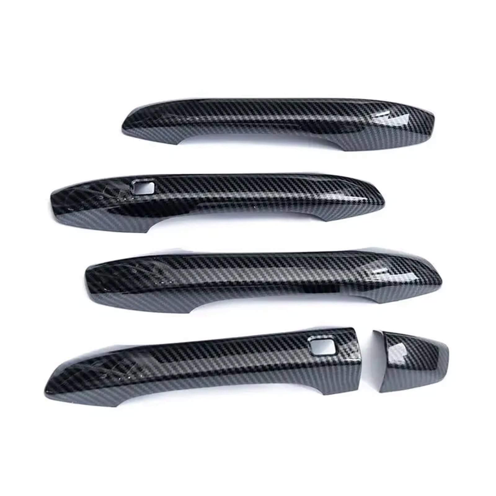 BILKAR Auto-Außentürgriff-Set Kompatibel Mit K&ia K5 Optima 2021 2022 2023 LHD Auto Carbon Fiber Style Silber Außentürgriff Zierleiste Schlüsselloch Dekor(Carbon Fiber) von BILKAR