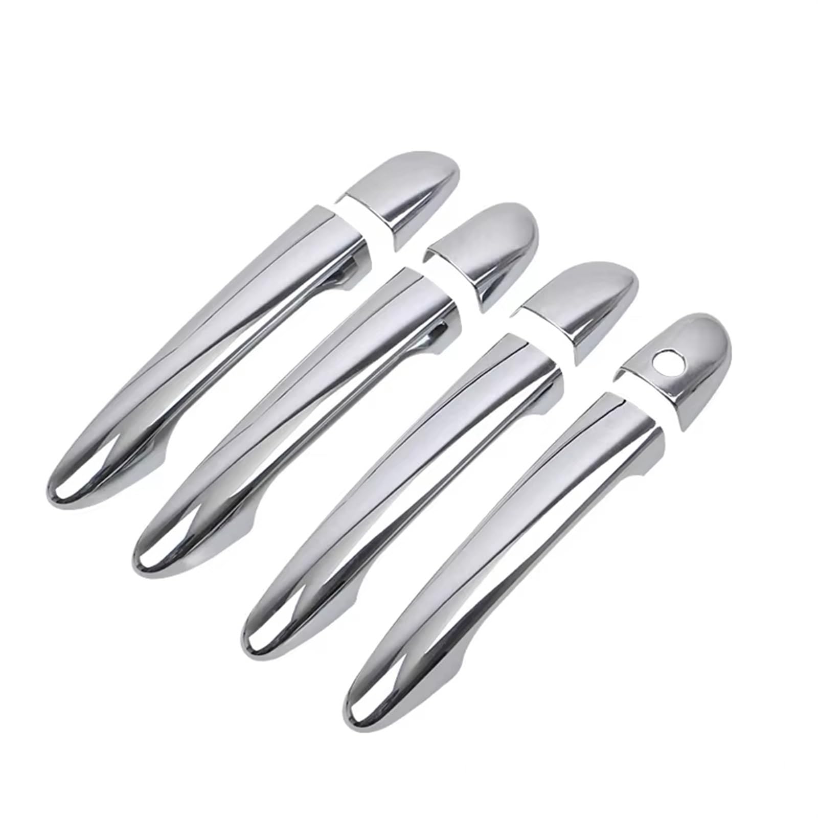 BILKAR Auto-Außentürgriff-Set Kompatibel Mit Mazda 2 3 6 2007 2008 2009 2010 2011 2012 2013-2019 ABS Chrom Türgriffabdeckung Zierleisten Auto Styling Zubehör(Chrome,Without smart Hole) von BILKAR