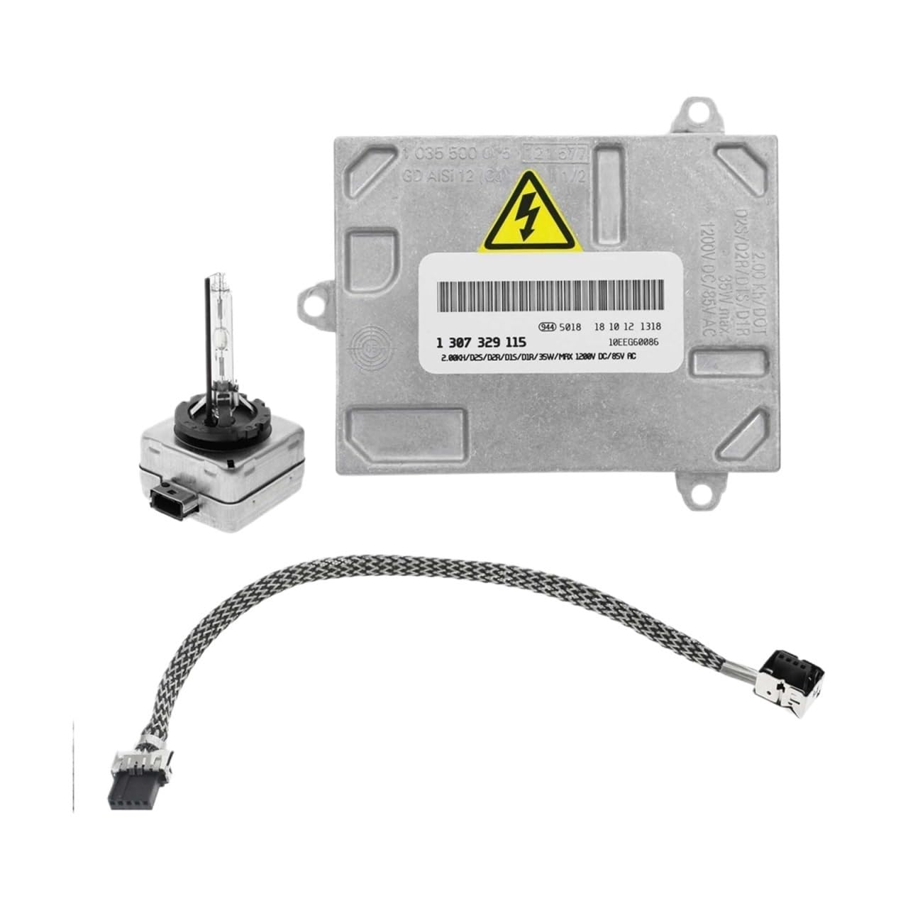 BILKAR Auto Xenon Vorschaltgerät Kompatibel mit Saab für 9–7 9–7X 2006 2007 2008 1307329115 HID-Scheinwerfer-Vorschaltgerät, Vorschaltgerät, Startermodul mit D1S-Glühbirne von BILKAR