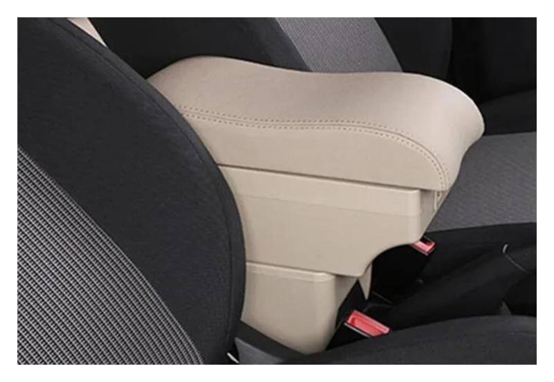 BILKAR Kompatibel Mit Ford Für Fiesta MK7 2009 2010 2011 2012 2013 2014 2015 2016 2017 Auto Dual-Layer-Mittelkonsole Aufbewahrungsbox Armlehne Mit 7 USB Mittelarmlehne(4) von BILKAR