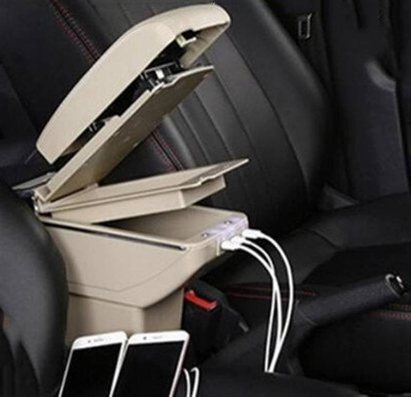 BILKAR Kompatibel Mit Peugeot 1007 Auto-Armlehnenbox, Mittelkonsolen-Aufbewahrung, Armlehnenbox, Modifikationszubehör Mit USB Mittelarmlehne(4) von BILKAR