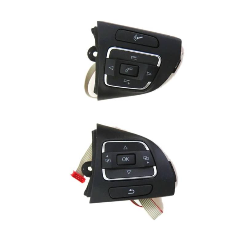 BILKAR Kompatibel Mit VW Für EOS 2009 2010 2011 2012 2013 2014. Auto-Lenkrad-Cruise-Audio-Lautstärkeregler-Schaltertasten. OE: 5C0959537A, 5C0959538A. Lenkradschalter-Taste von BILKAR