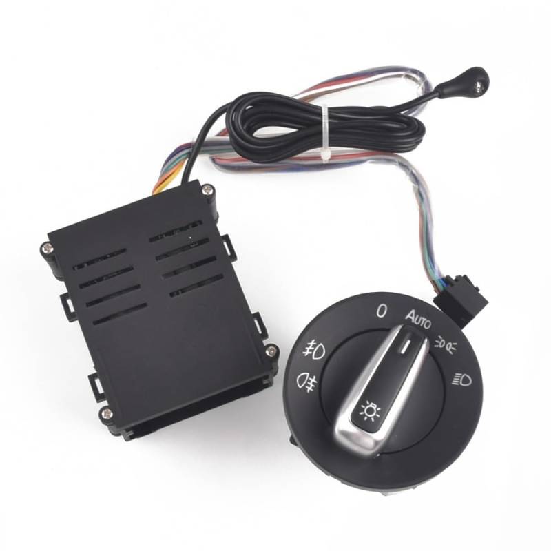 BILKAR Kompatibel Mit VW Für Passat Für B5 Für B5.5 1996 1997 1998 1999 2000 2001 2002 2003 2004 Chrom-Lichtschalter, Automatischer Sensor 1C0941531A Auto Lampenschalter von BILKAR