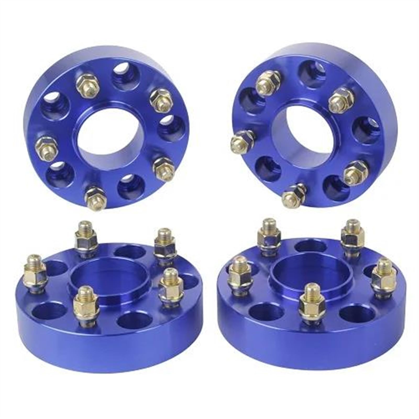 BILKAR Rad Spurverbreiterungen Kompatibel Mit Jeep Für Commander XK 2005 2006 2007 2008 2009 2010, 4 Stück 5x5 (5x127) 71,5 Mm 1/2-20 Hubcentric-Distanzstück-Kit Für Schmiederäder(Blue) von BILKAR