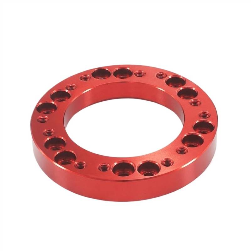 Rad Spurverbreiterungen 12mm Autozubehör Lenkradnabe Boss Kit Adapter Spacer Universal Lenkrad Loch Adapter Mit Schrauben(Red) von BILKAR