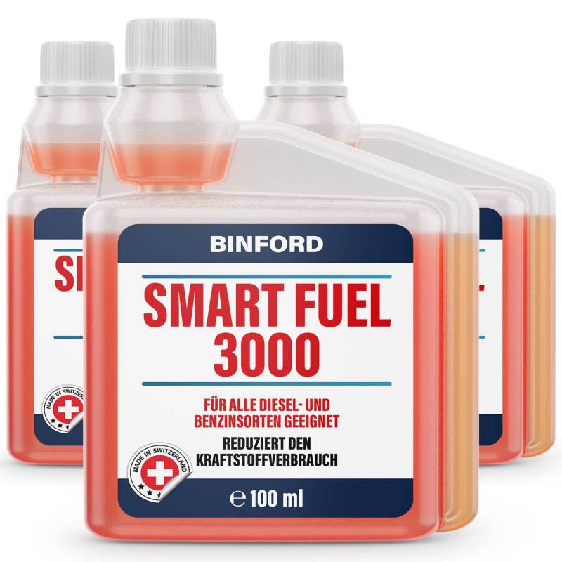 BINFORD Smart Fuel 3000 | für alle Diesel- und Benzinsorten geeignet | Reduzierung vom Kraftstoffverbrauch | 100 ml (3X) von BINFORD