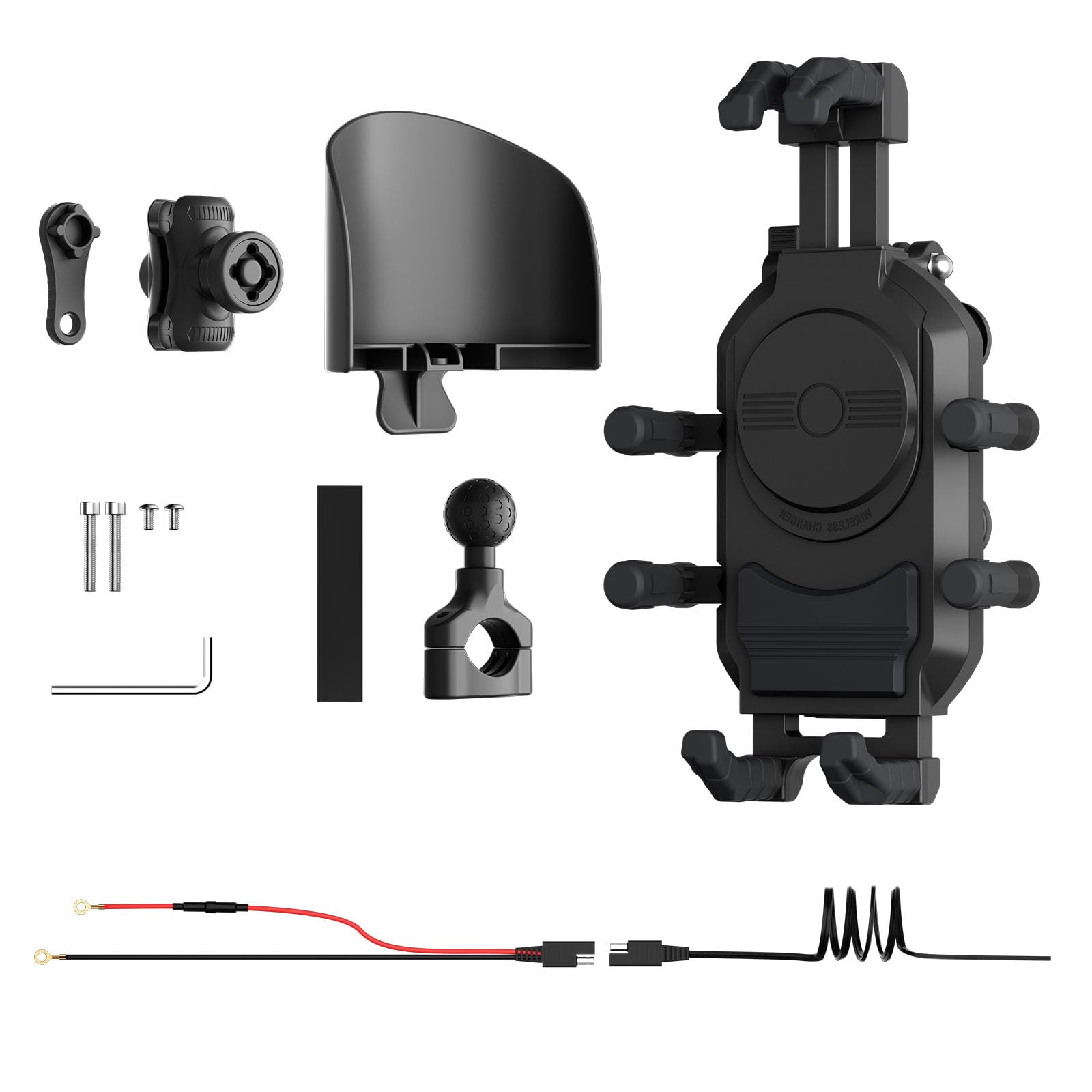 BINGGA Motorrad-Handyhalterung, Ladeschalen, 15 W, Schnellladefunktion, Handy-Navigationshalter von BINGGA