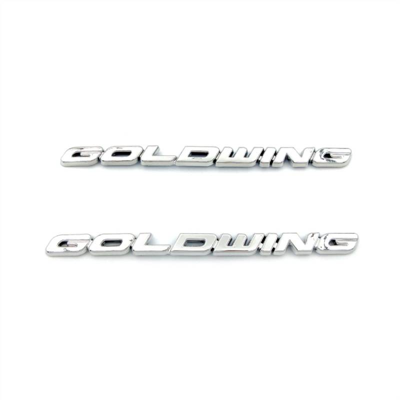 1 Paar Motorrad 3D Emblem Abzeichen Aufkleber Kraftstofftank Aufkleber Tank Pad Protector Abziehbilder for Goldwing GL1800. (Color : 3D Chrome Sticker) von BINGYUAN