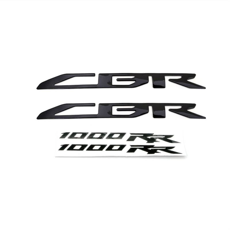 Motorrad 3D Raise Logo Aufkleber Motorrad Abzeichen Emblem Aufkleber Rennverkleidung Tank Pad for CBR1000RR CBR 1000 RR (Color : Black 1000RR Decals) von BINGYUAN