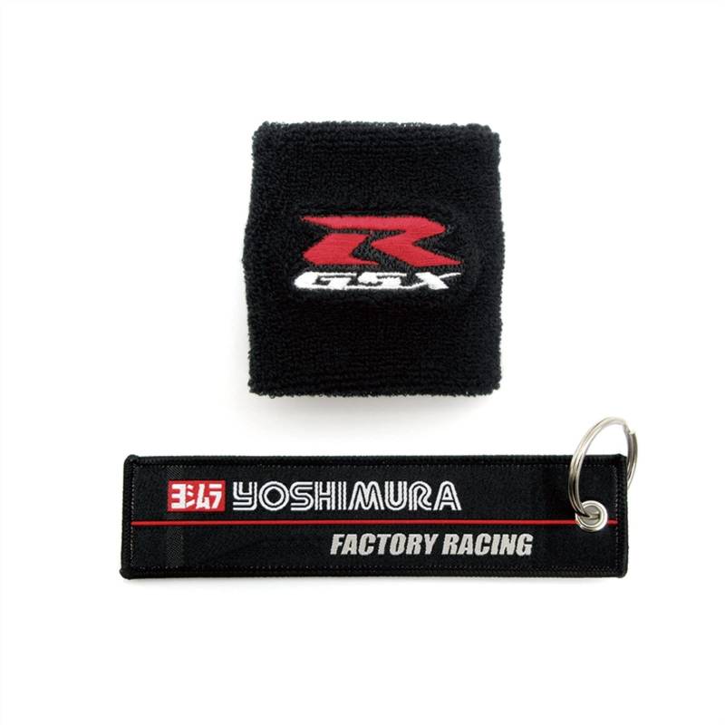 Motorrad 3D gsx-r Logo Frontbremsflüssigkeit Ölbehälter-Tankabdeckung Socken & Schlüsselanhänger for GSXR 600 750 1000 1100 1300 K1 K2 (Color : Style 25) von BINGYUAN