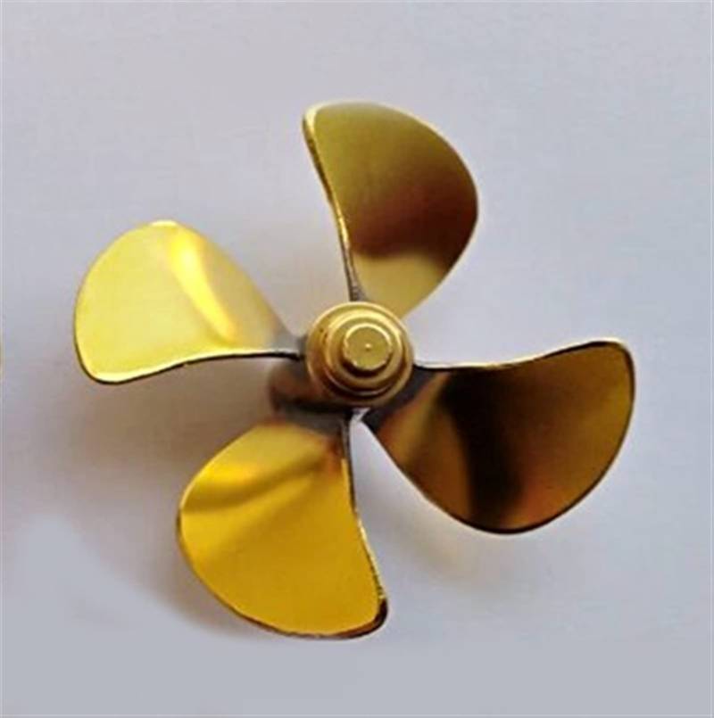 BIPANO 4-Blatt-Propelleröffnung, M4, Höhe 8 mm, Messingpaddel, Miniatur-Positiv-Reverse-Requisiten, for handgefertigte Schiffe, RC-Boote, Durchmesser 42 mm RC-Bootspropeller aus Aluminiumlegierung(1pc von BIPANO