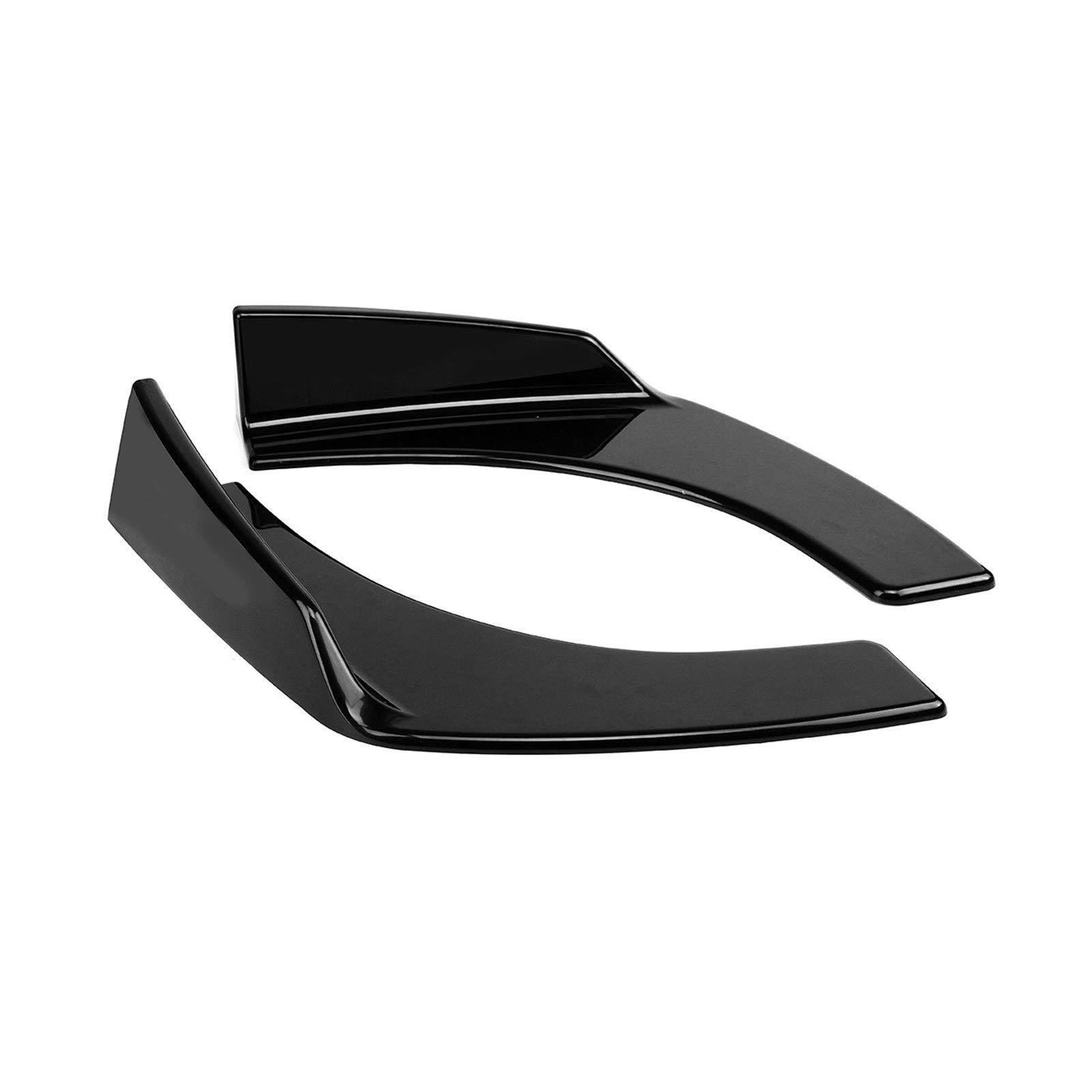 BIPANO ABS Schwarz 2 Stücke Universal Auto Front Stoßstange Lip Deflector Spoiler Splitter Diffusor Canard Lip Schutz, for VW, for Benz, for, Stoßstangenhalterung von BIPANO