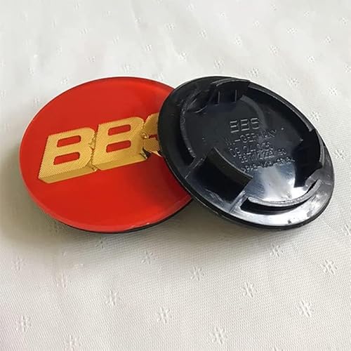 4 Stück Auto Nabendeckel für BBS RZ RG RS RM 70mm, Nabenkappen mit Logo Radnabenkappen Wasserdicht Staubdicht Anti Rost Felgendeckel Auto Accessoires, E Red1 von BIRNN