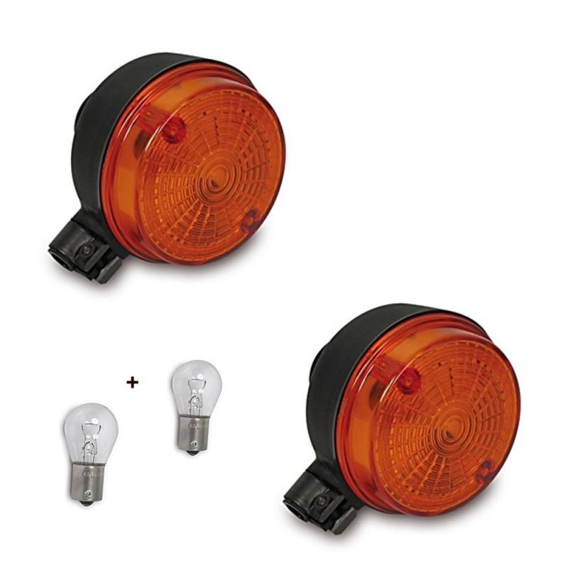 SET: 2x 6V Blinker hinten mit E-Prüfzeichen + 2x Lampe Ba15s 21W für Simson S50, S51, S53, S70, SR50, SR80 von BISOMO