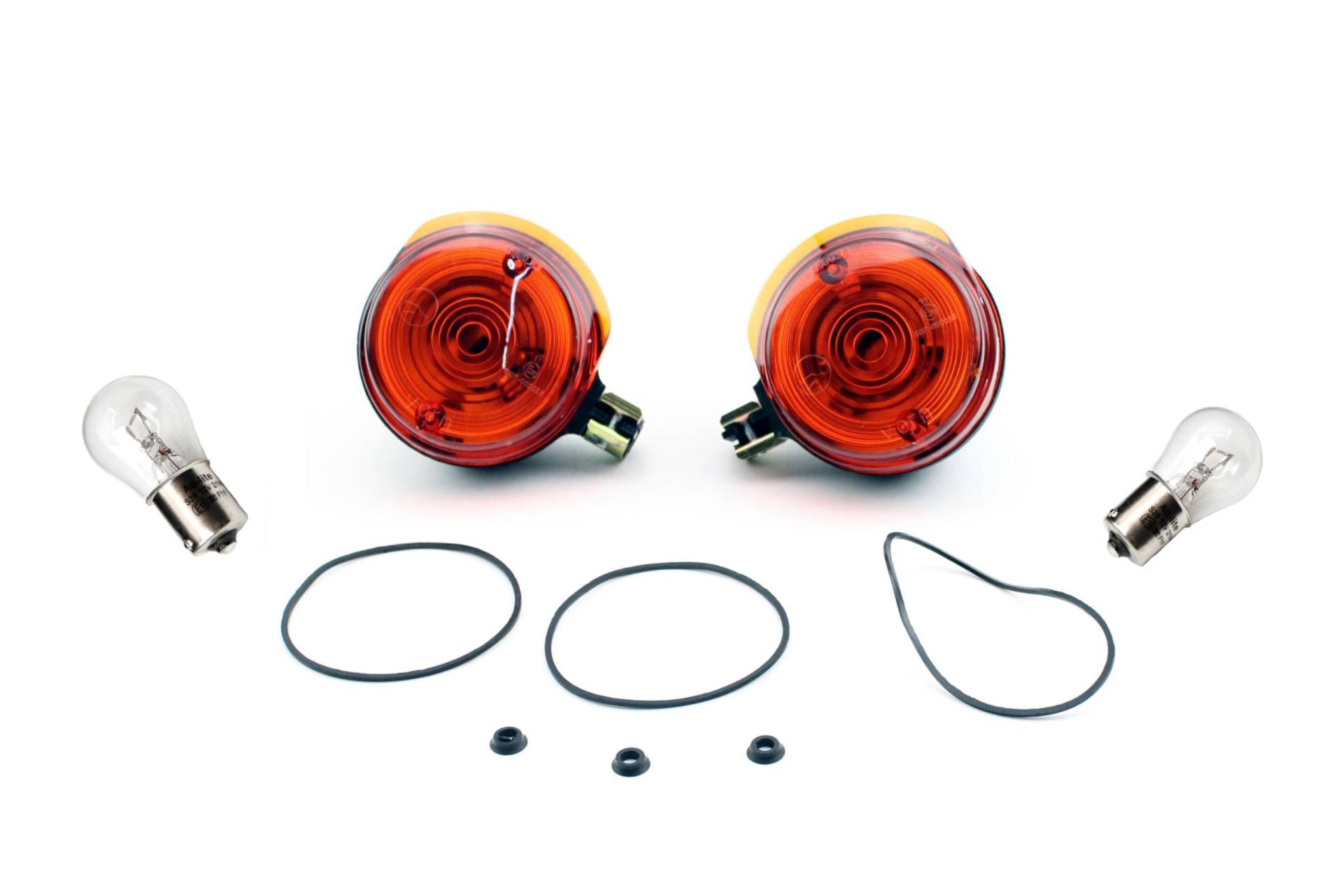 12V Blinker Set Vorn Orange E-geprüft + inklusive Lampen für Simson S50 S51 SR50 von BISOMO