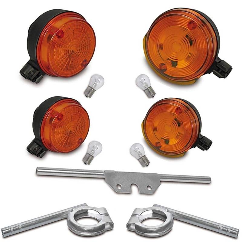 12V Blinker Umbau Komplett Set mit E Zeichen Orange für Simson S50 S51 SR50 S53 von BISOMO