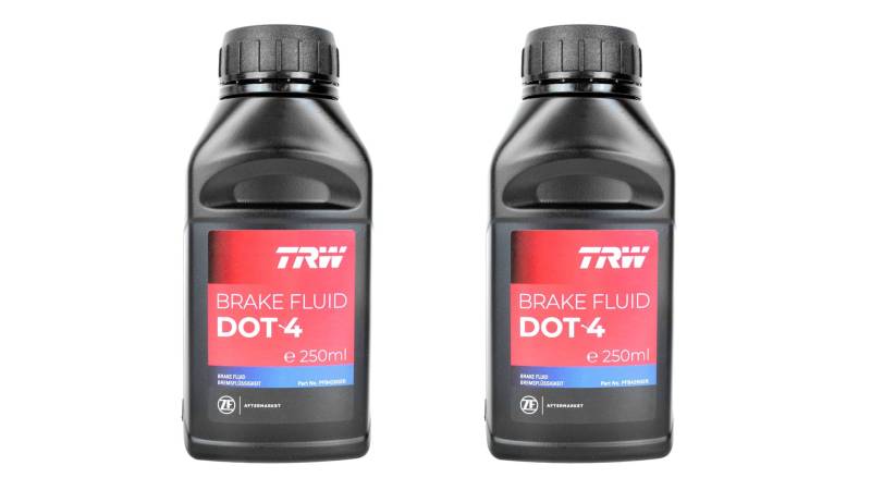 2x BISOMO Bremsflüssigkeit Original TRW DOT4, Brake Fluid, je 250ml insgesamt 500ml für Roller, Moped und Motorrad mit Scheibenbremse von BISOMO