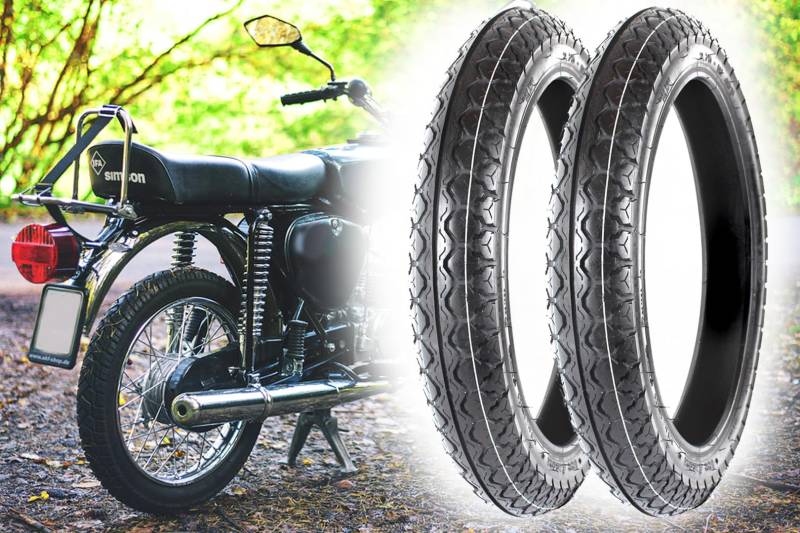 2x Reifen 2,75 x 16 Zoll Vee Rubber VRM-159 Straßenprofil, P46 für Simson S50, S51, S70, S53, KR51 SR4-2, SR4-3, SR4-4 Moped von BISOMO