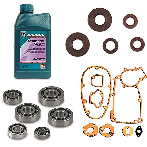 3 Gang Motor Reparaturset Lager Öl Dichtungen Wellendichtringe für Simson KR51/1 von BISOMO