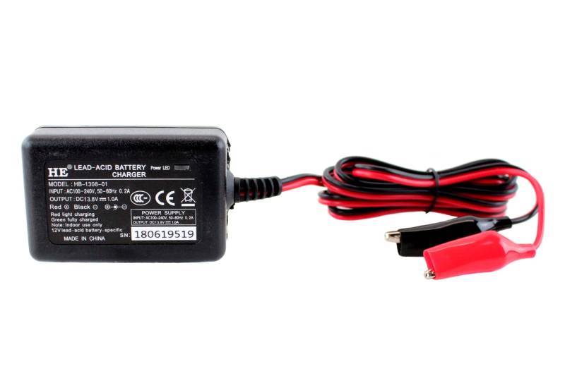 Akkuladegerät, Batterie Ladegerät für 12V Batterie mit Weitbereichseingang Input für Spannungen AC 100-240 Volt Output 1.0A mit Ladeanzeige von BISOMO