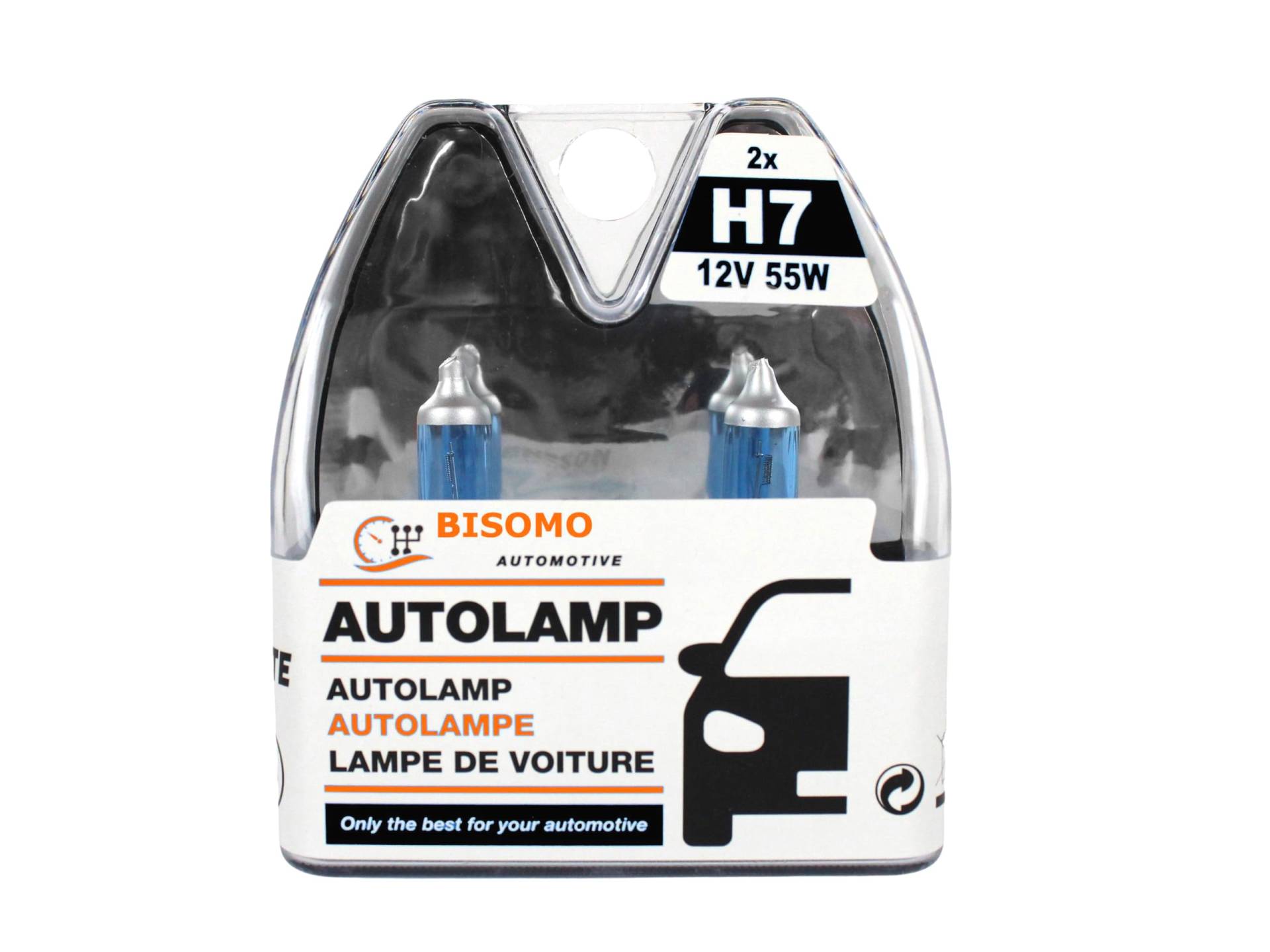 2x BISOMO H7 Halogen Xenon Super Weiß Effekt Optik 12V 55W Autolampe Scheinwerfer Lampe Glühbirne E-geprüft von BISOMO