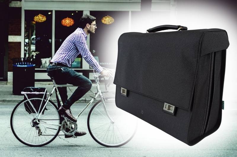 Business Fahrradtasche Single Bag 22L, Laptoptasche bis 16 Zoll, 38 x18 x 32cm, Seitentasche Fahrrad Befestigung am Gepäckträger von BISOMO