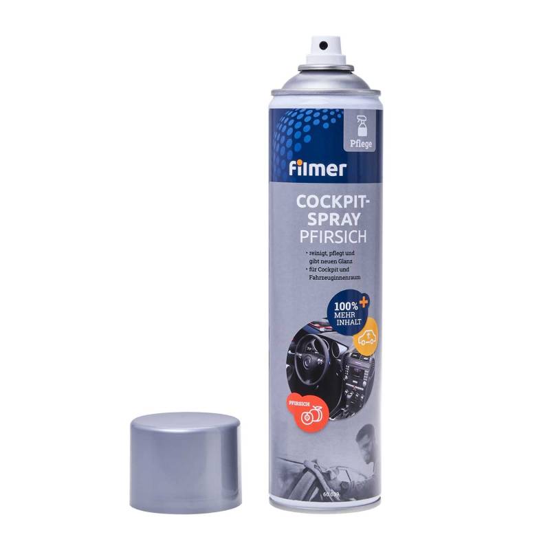 Cockpitspray Pfirsich 600ml, Reinigung und Pflege von Kunststoffteilen, Kunstleder und Holz, antistatisch, Innenraum PKW, Motorrad von BISOMO