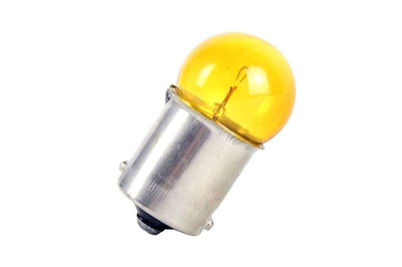 Glühbirne, Glühlampe BA15S 12V 10W, Blinker Auto, Motorrad, Roller, Quad, Moped, gelb eingefärbt von BISOMO