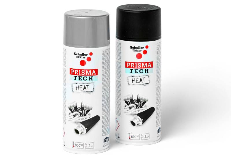 Hitzebeständiges Lackspray Schwarz oder Silber bis 600°C Prisma Tech Heat für Ofenrohre, Auspuffe, 400ml, Schuller Lackspray:Prisma Heat Schwarz von BISOMO