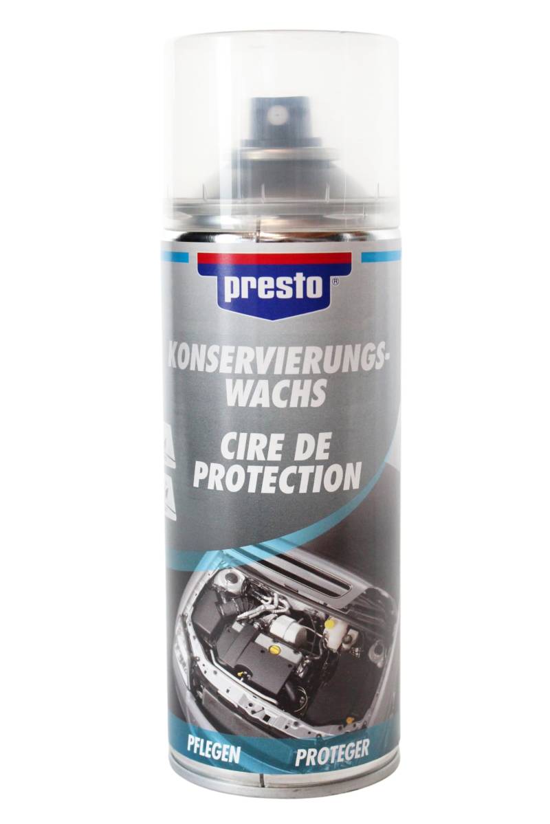 Presto Konservierungswachs 400ml, Motorschutz, Schutzspray, Rostschutz, Motorraumkonservierung, Langzeitschutz Korrosion von BISOMO