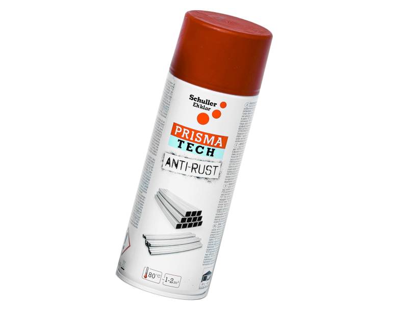 Rostschutz Spray, Korrosionsschutz mit Acrylharz - Prisma Tech Anti-Rost - Braun oder Grau 400ml, Schuller Lackspray:Prisma Anti-Rost Braun von BISOMO