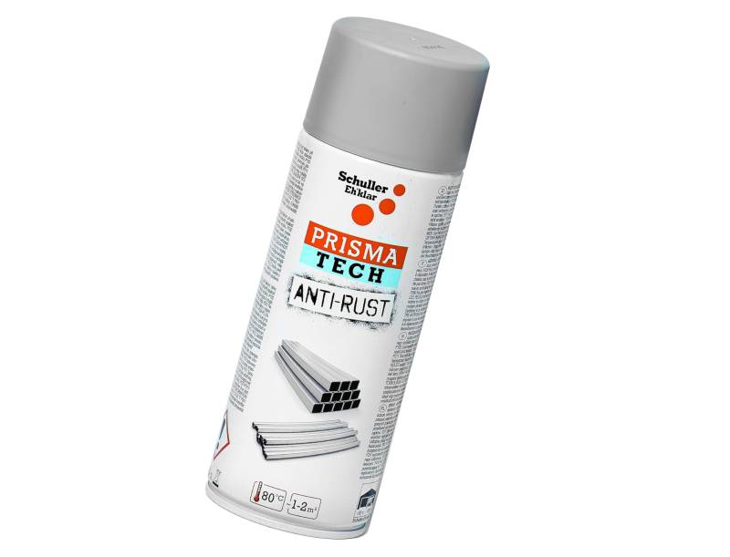 Rostschutz Spray, Korrosionsschutz mit Acrylharz - Prisma Tech Anti-Rost - Braun oder Grau 400ml, Schuller Lackspray:Prisma Anti-Rost Grau von BISOMO