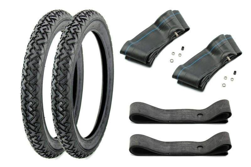 Vee Rubber Reifen Set 2, 6-Teilig, Maße 2,25 x 16 Zoll, 2 1/4 x 16 Zoll, Profil VRM 087 & 38J, Inklusive Schläuche und Felgenbänder, Neuste Technik, Für die Straße und das Terrain von BISOMO