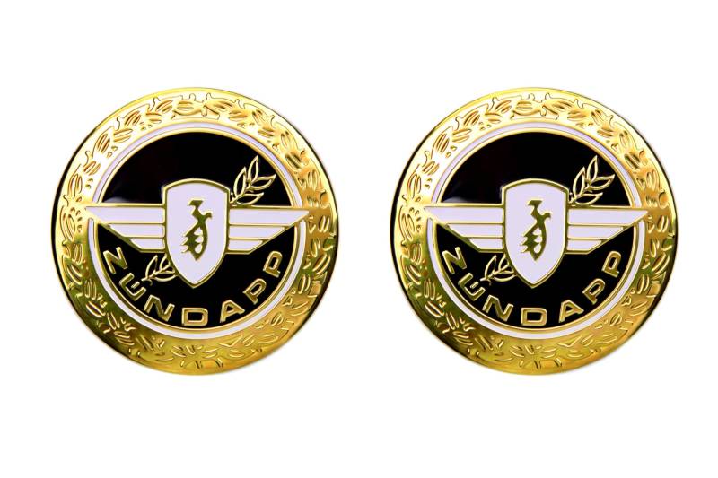 Set Zündapp Emblem Motiv 'Lorbeer' in Gold, Schwarz für den Tank von BISOMO