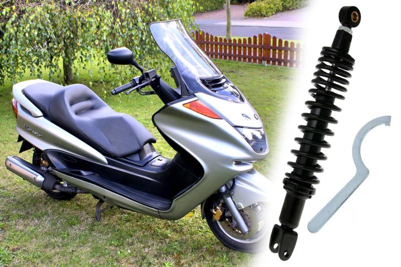 Stoßdämpfer Einbaulänge 336mm kompatibel mit Yamaha Majesty 125, 150, 180 Maxi und MBK Skyliner Roller, Maxiroller von BISOMO