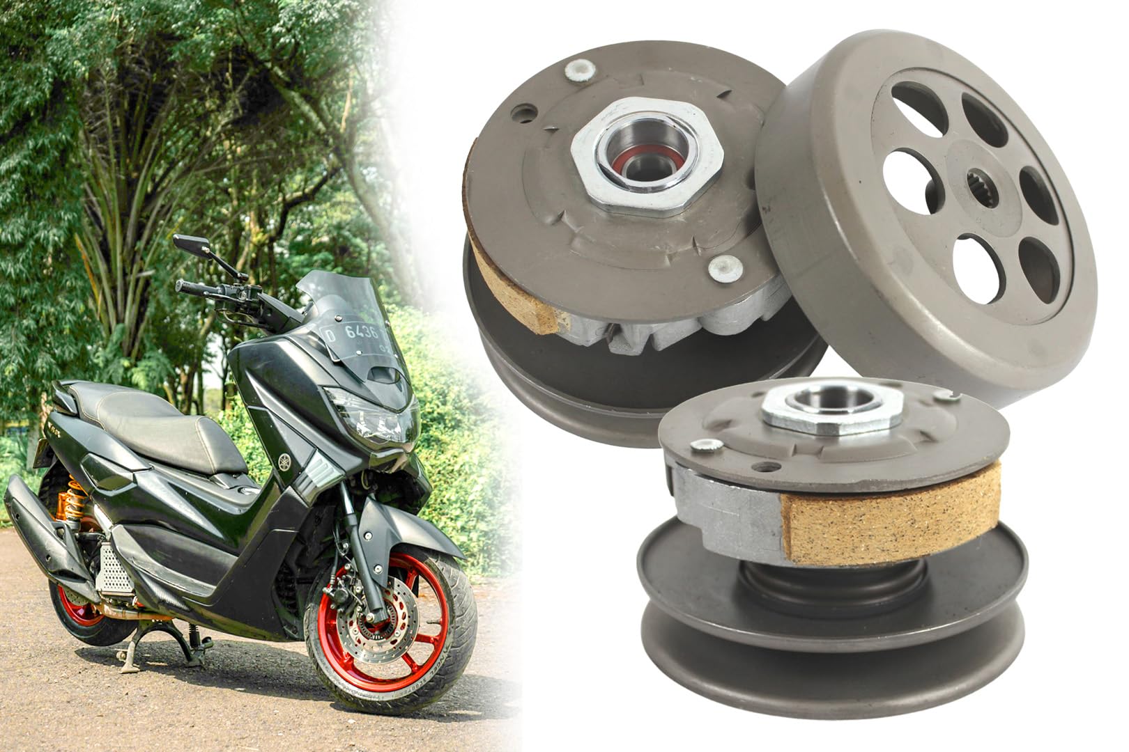 Wandler Kit Kupplung, Kupplungsbaugruppe mit Glocke 105mm kompatibel mit Aprilia, kompatibel mit Yamaha, Beta, KTM, Malaguti, 50ccm 2-Takt Roller von BISOMO