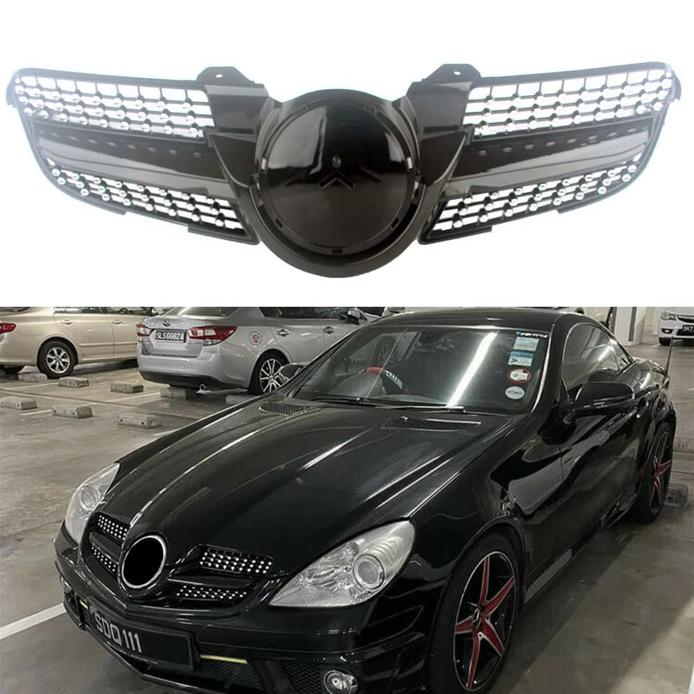 Auto Frontgrills Frontstoßstange Kühlergrill Frontstoßstange Radiator Kühlergrille Mittelnetz Grilles Radiator, für Mercedes-Benz R171 SLK-Klasse SLK200 230 SLK280 SLK300 SLK320 SLK350 2008 2009 2010 von BITELF