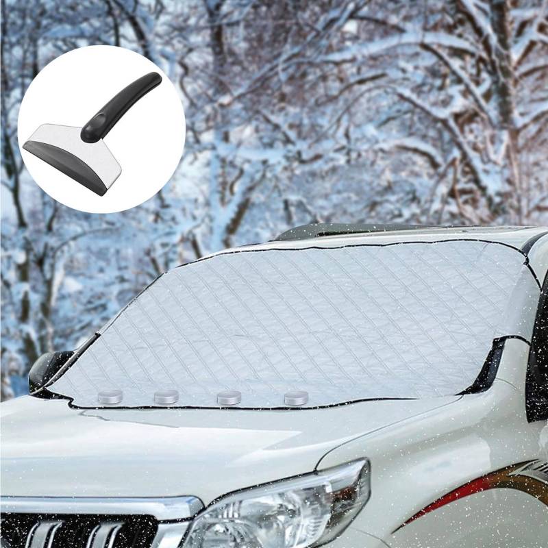 BITOYO Frontscheibenabdeckung, Autoscheibenabdeckung, Ultra-Dick Auto Scheibenabdeckung Windschutzscheibe Abdeckung Faltbare Windschutzscheibenabdeckung für gegen Schnee, EIS, Frost, Staub, UV-Schutz von BITOYO