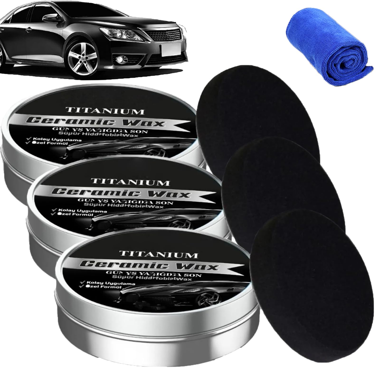 Altinoran Titanium Ceramic Wax, Altinoran Ceramic Wax, Altinoran Car Care Polish, Car Wax Ceramic Coating, bietet langfristigen Lackschutz (3 Stück) von BIUBIULOVE