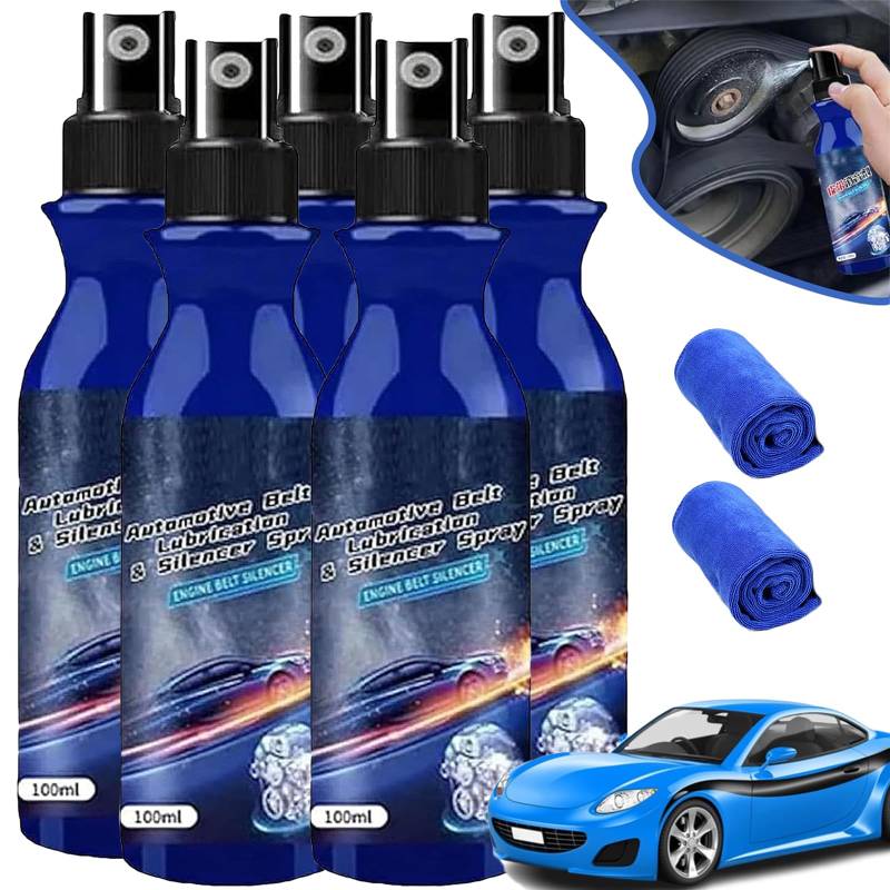 Schmier- Und Schalldämpferspray Für Autoriemen, Riemenpflegespray Für Autos, Autoriemen-Quietschspray, Motorriemen-Schalldämpferspray Zur Autopflege (5 Stück) von BIUBIULOVE