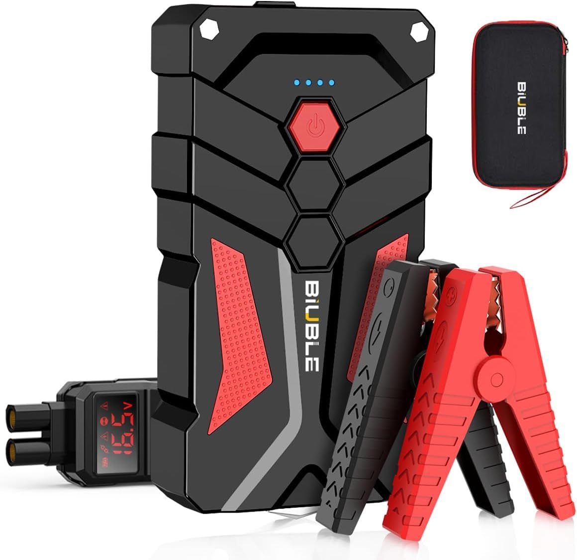 BIUBLE Starthilfe Powerbank 4000A 21800mAh Tragbarer Auto/Motorrad Starthilfe (Motoren Bis zu 1,0 L Benzin oder 8 L Diesel) 12V Starthilfegerät Jump Starter mit LED Taschenlampe/USB Ladegerät von BIUBLE